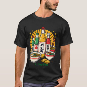Camiseta Cultura Pop Coreana en Estampado de Pecho