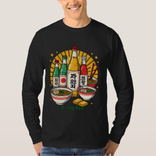 Camiseta Cultura Pop Coreana Estampado en Pecho