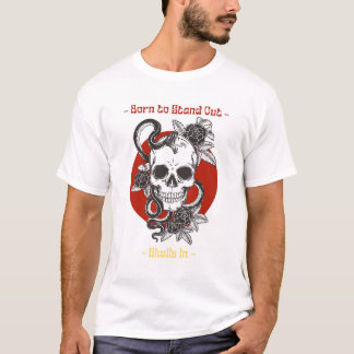 Camiseta Cultura pop de cráneo de Ilustracion negro y rojo