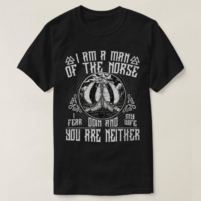 Camiseta Cultura vikingüística Símbolos nórdicos Diseño cel (Diseño del anverso)