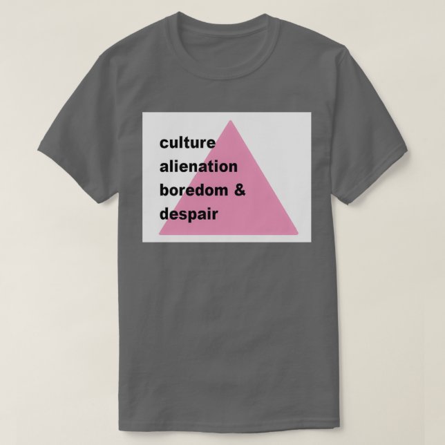 Camiseta Culture alienation boredom and despair (Diseño del anverso)