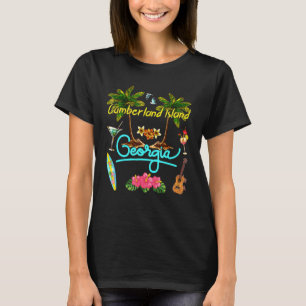 Camiseta Cumberland Island Beach Summer Palm Surf Sun Set P