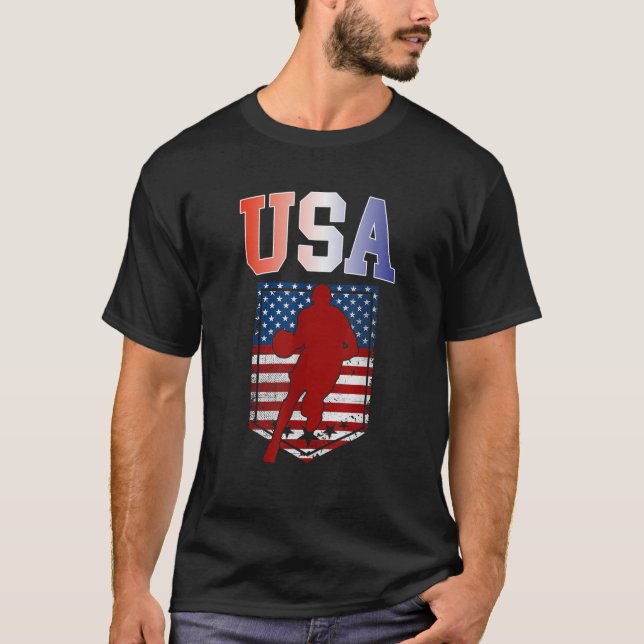 Camiseta Cumbre de Bandera Americana de Baloncesto de Hombr (Anverso)