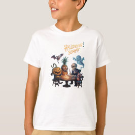 Camiseta Cumbre de Halloween por Skeleton, murciélagos, cal