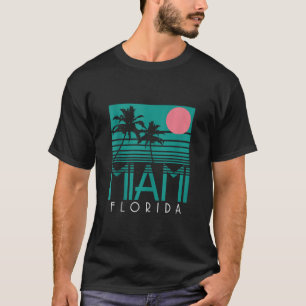 Camiseta Cumbre de Miami Florida Vintage Retro Palm Trees B