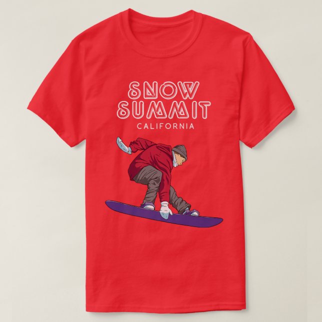 Camiseta Cumbre de Nieve California Snowboarder (Diseño del anverso)