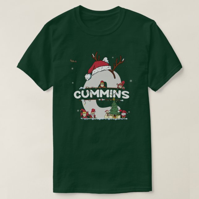 Camiseta Cummins Christmasw Cummins Name for funny Xmas  (Diseño del anverso)