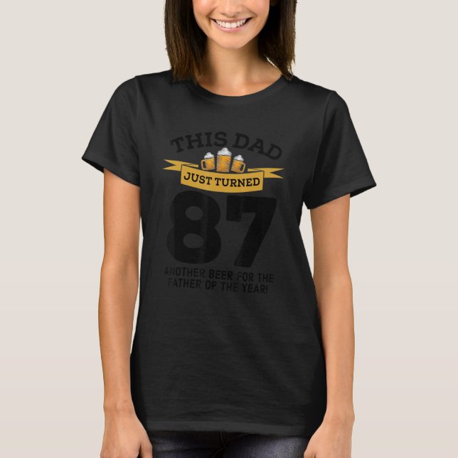 Camiseta Cumple 87 años bebiendo cerveza papá 87 cumpleaños (Anverso)