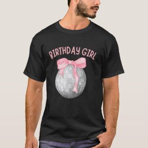 Camiseta Cumpleañera Coqueta Lazo Bola de Disco Divertido C