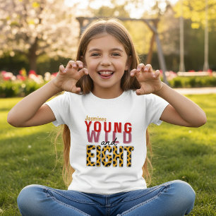 Camiseta Cumpleañera Ocho Diseño de Texto con Estampado de 