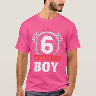 Camiseta Cumpleañero 6 Auto de Carreras 6to Cumpleaños C fr