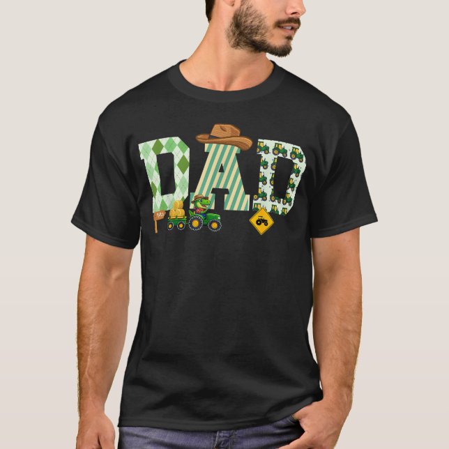 Camiseta Cumpleaños 1º del papá del tractor de granja (Anverso)