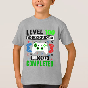 Camiseta cumpleaños 100 Días de Escuela Nivel Desbloqueado