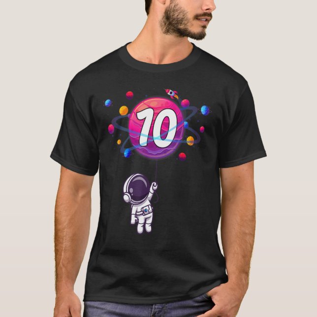 Camiseta Cumpleaños 10 años Astronau (Anverso)