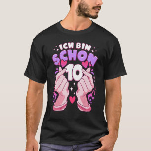 Camiseta Cumpleaños 10 años, corazón del dedo K-pop, Sarang