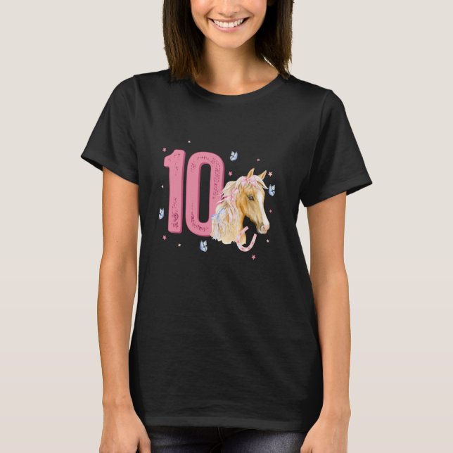 Camiseta Cumpleaños 10 Caballo Diez Cumpleaños Décimo Cumpl (Anverso)