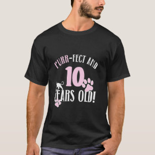 Camiseta Cumpleaños 10 Cumplir 10 Años Gata Madre Amante Ga
