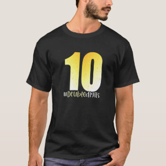 Camiseta Cumpleaños 10 Doble Dígitos Niñas Diez 10 Amarillo