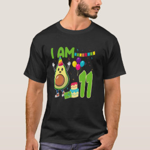Camiseta Cumpleaños 11 Avocado Lindo Niño Niña 11 Años Bi