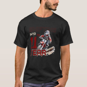 Camiseta Cumpleaños 11 Fiesta Moto Cross Niño 11 Años Tierr