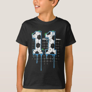 Camiseta Cumpleaños 11 Fútbol Helado Goteo Juventud 11 Años