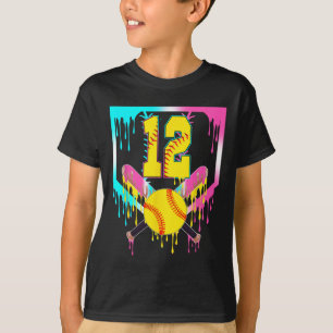 Camiseta Cumpleaños 12 Helado de Goteo en Home Plate Softll