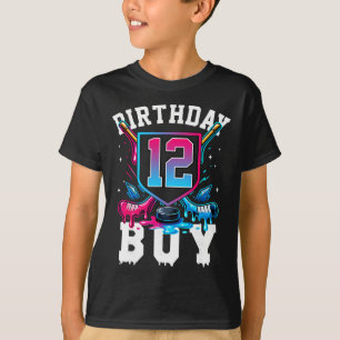 Camiseta Cumpleaños 12 Hockey Niño Helado Goteo 12 Años O