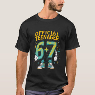 Camiseta Cumpleaños 13 Oficial Adolescente 6+7 Divertido 67