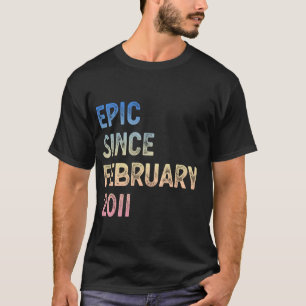 Camiseta Cumpleaños 14 niños niñas Épico Desde febrero 2011