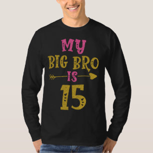 Camiseta Cumpleaños 15 de Hearts para el hermano mayor de l