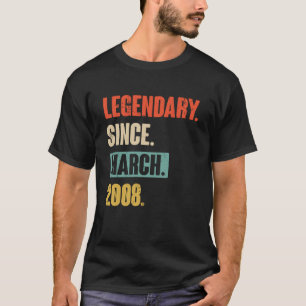 Camiseta Cumpleaños 15 de marzo Decoración Vintag de 15 año