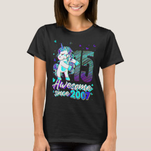 Camiseta Cumpleaños 15 Unicornio Usando Hilo Dental Cumplea