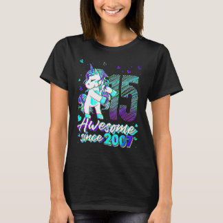 Camiseta Cumpleaños 15 Unicornio Usando Hilo Dental Cumplea