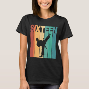 Camiseta Cumpleaños 16 de Karate Tema Taekwondo 16 Años