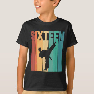 Camiseta Cumpleaños 16 de Karate Tema Taekwondo 16 Años