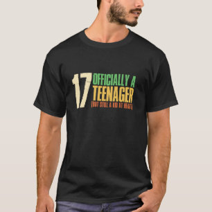 Camiseta Cumpleaños 17 Años Oficialmente Soy Un Adolescente