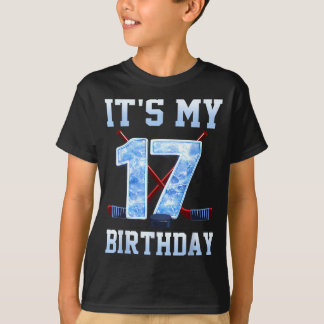 Camiseta Cumpleaños 17 Hockey sobre Hielo 17 Años Cumpleaño