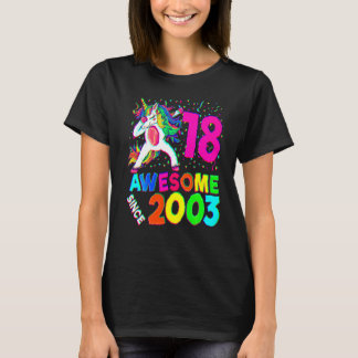 Camiseta Cumpleaños 18 Bailando Unicornio Fiesta  18 Años 