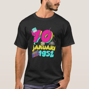 Camiseta Cumpleaños 1952 Enero 70 Años Hombres de Edad