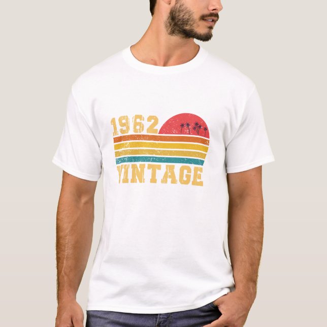 Camiseta Cumpleaños 1962 Atardecer Vintage Retro (Anverso)