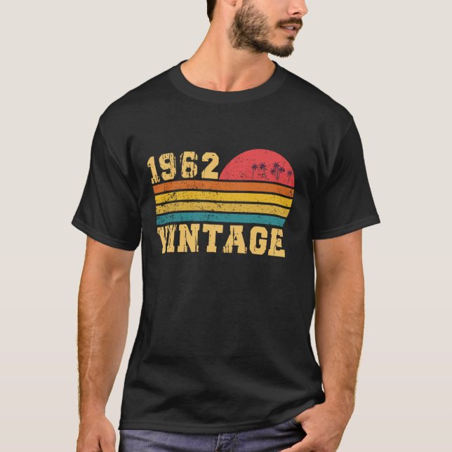 Camiseta Cumpleaños 1962 Atardecer Vintage Retro (Anverso)