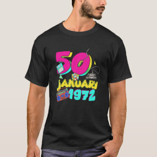 Camiseta Cumpleaños 1972 Enero 50 Años Hombres de Edad
