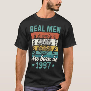 Camiseta Cumpleaños 1987 Nacieron Hombres Reales En 1987