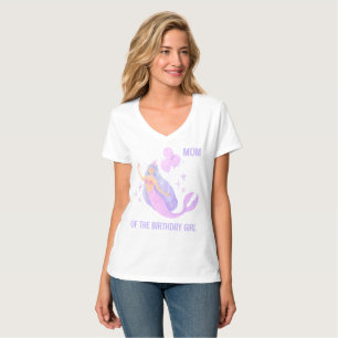 Camiseta Cumpleaños 1 de niña sirena mamá fiesta oceánica d