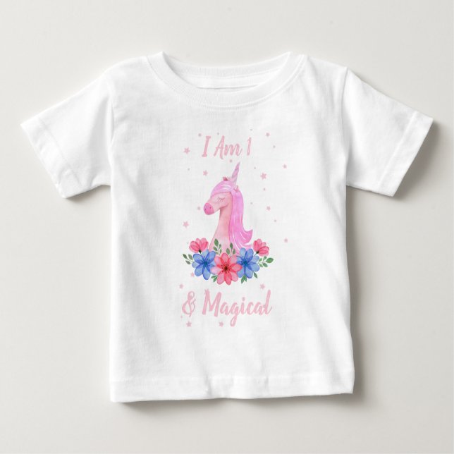 Camiseta Cumpleaños 1 soy 1 y Unicornio Mágico (Anverso)