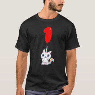 Camiseta Cumpleaños 1er de Gatos Unicornios Lindos Fiesta d