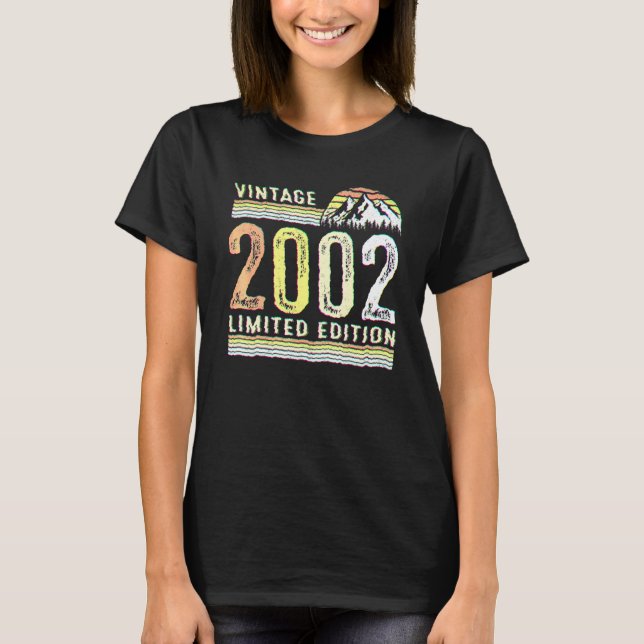 Camiseta Cumpleaños 20 años vintage 2002 (Anverso)