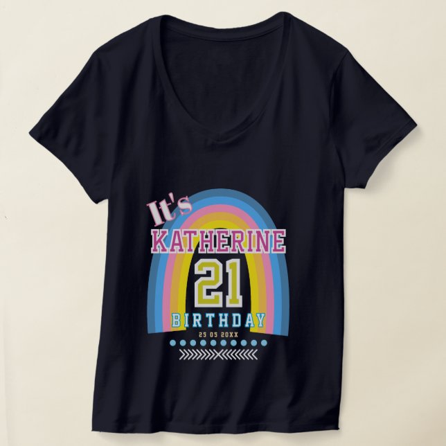 Camiseta Cumpleaños 21 arcoíris (Distribución )