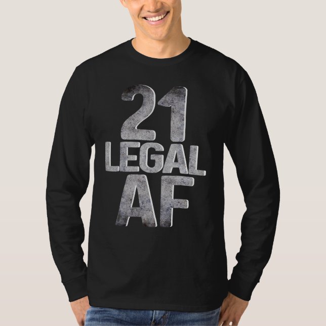 Camiseta Cumpleaños 21 De Guay Para Él Su Legal A Los 21 Añ (Anverso)
