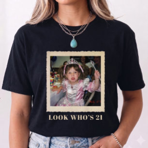 Camiseta Cumpleaños 21 divertida foto personalizada con est